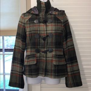 Short gray/black wool coat